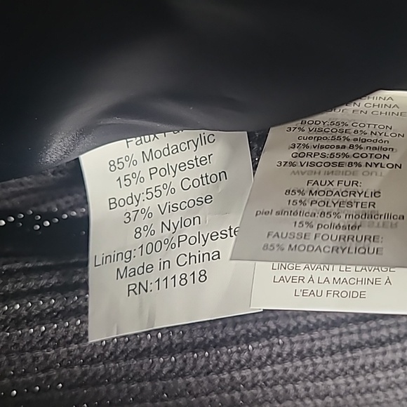 NEW MICHAEL Michael Kors black faux fur vest large - Picture 7 of 12